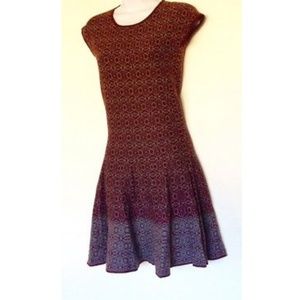 Max Studio Burgundy/Gray Sweater Dress, Sz Small